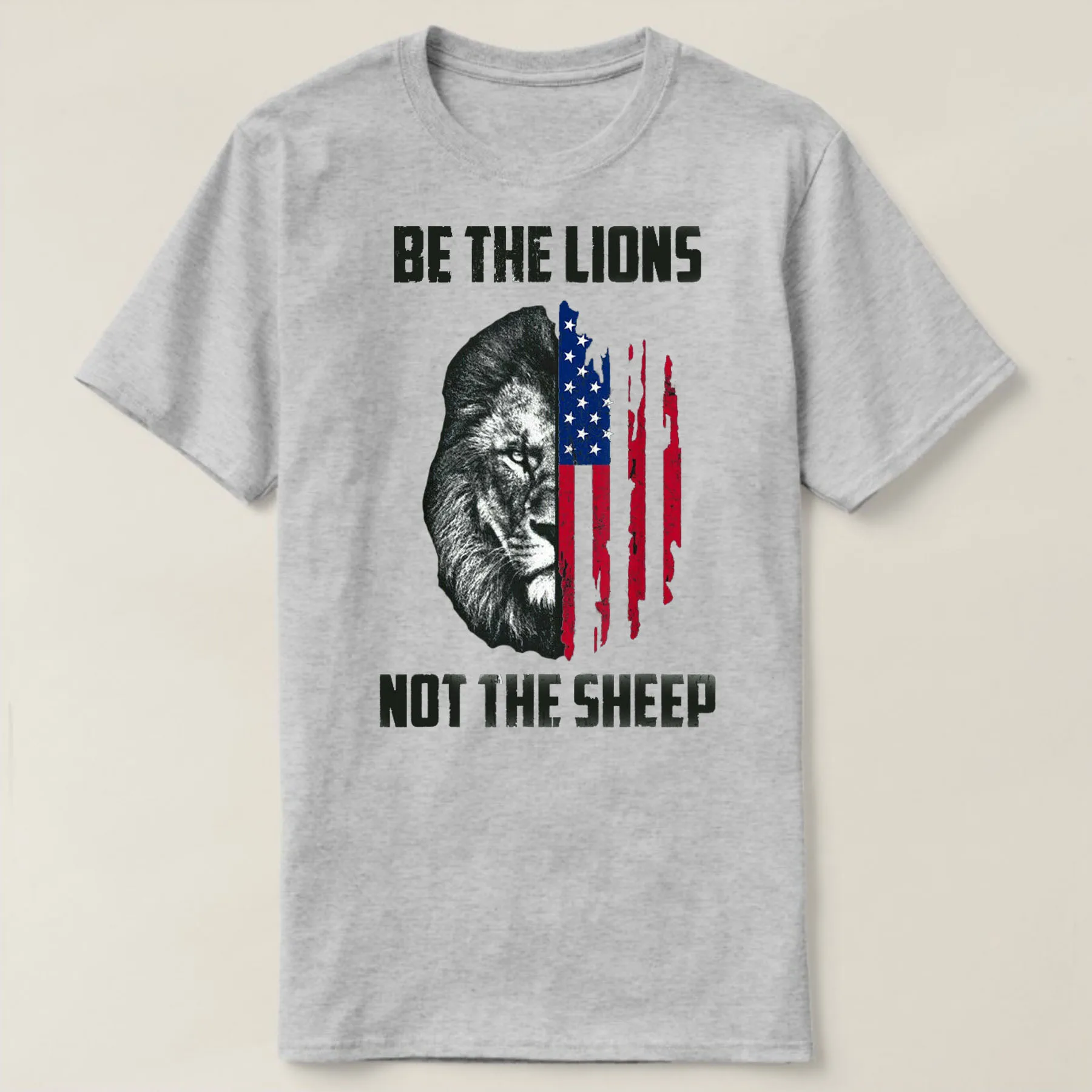Полностью хлопковая повседневная футболка Be The Lion Not Sheep Патриотический Лев
