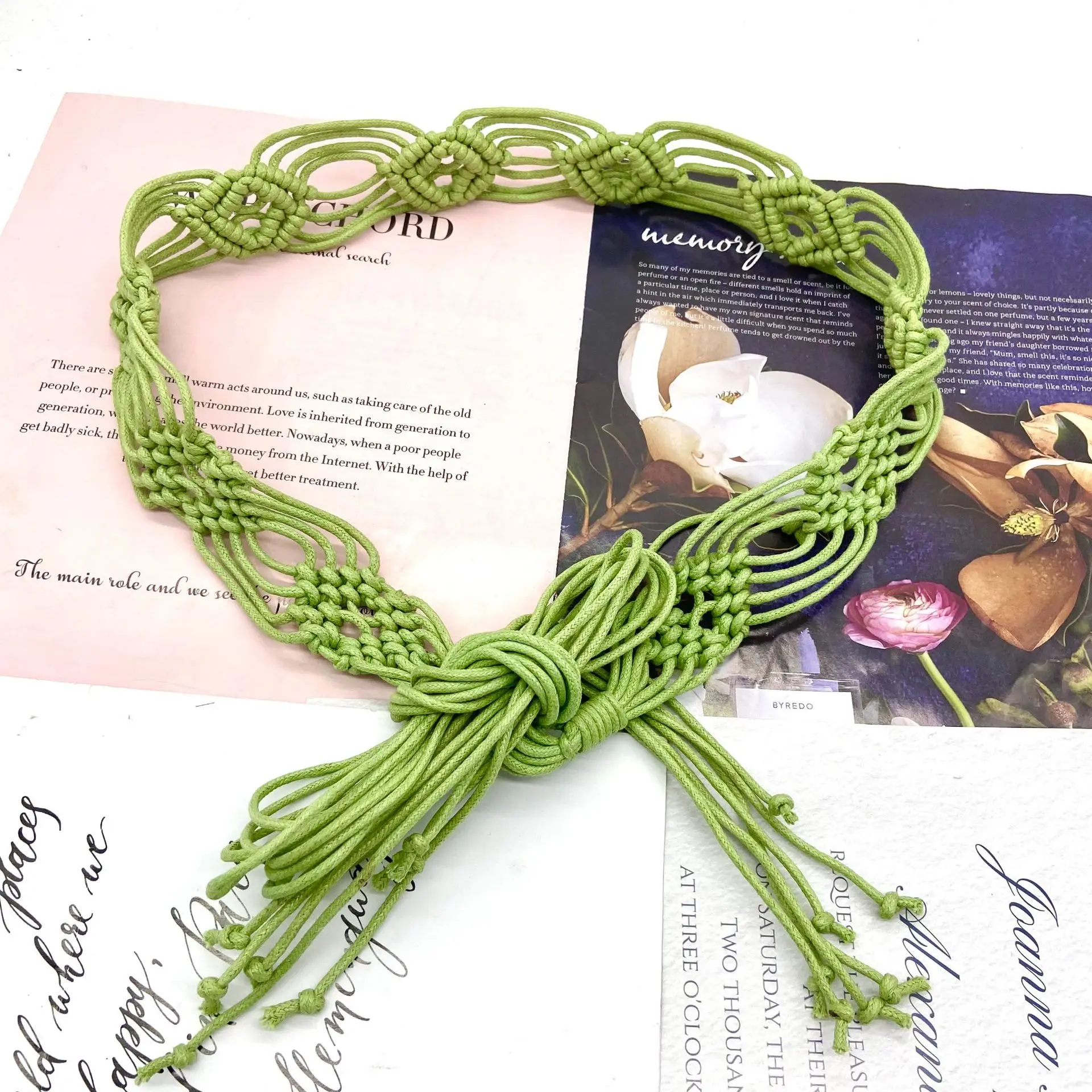 

Ladies belt bohemian decoration with retro lasheng woven ethnic wind wisp of empty waist rope