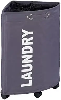 

Корзина для белья Tresco на колесиках, корзина для белья с колесиками, компактная узкая корзина для белья, хранилище для одежды, 1