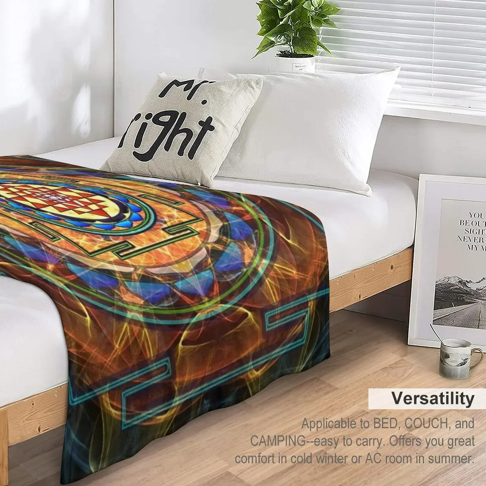 Шри Янтра - одеяло с сакральной геометрией плед термоодеяла на Хэллоуин одеяла