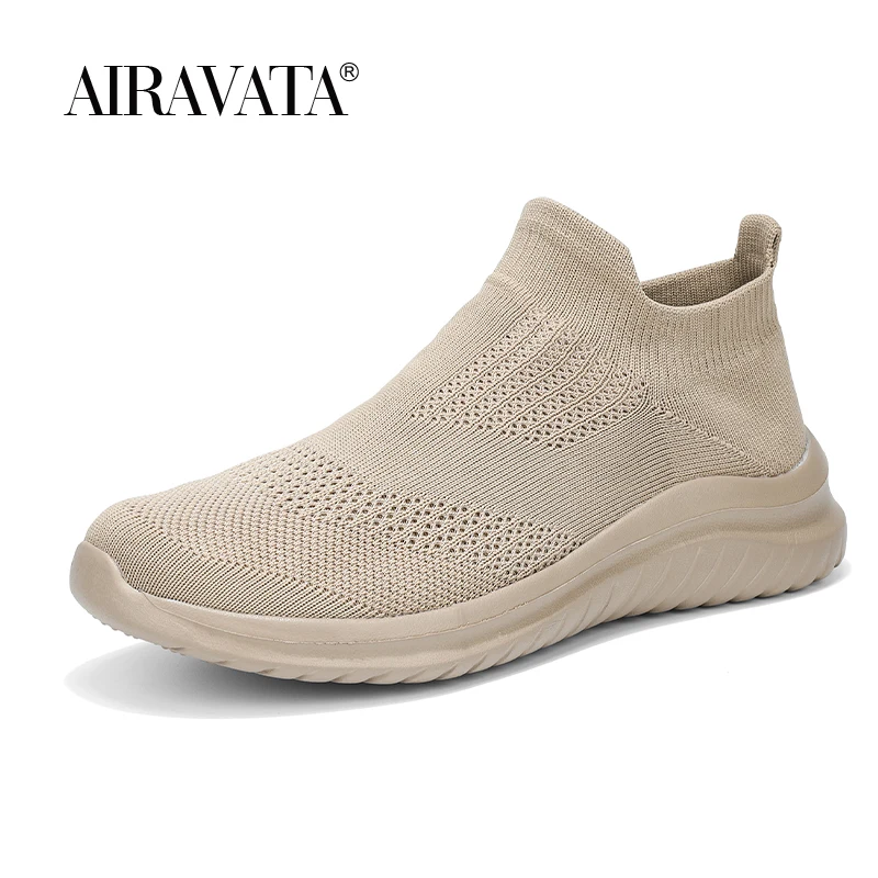 Men's Sneakers Comfortable Men Walking Shoes Knitted Slip on Athletic Sports Shoes Casual Outdoor Loafers