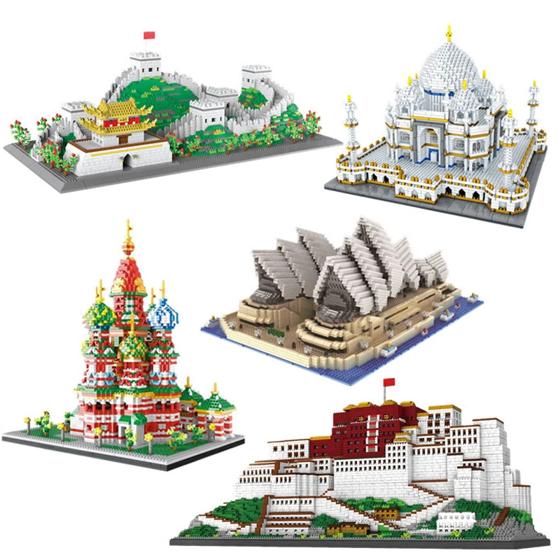 

Potala Palace Miniature Particle Building Blocks Bricks Model Taj Mahal Vasily Church Assembled Educational Toys Birthday Gift