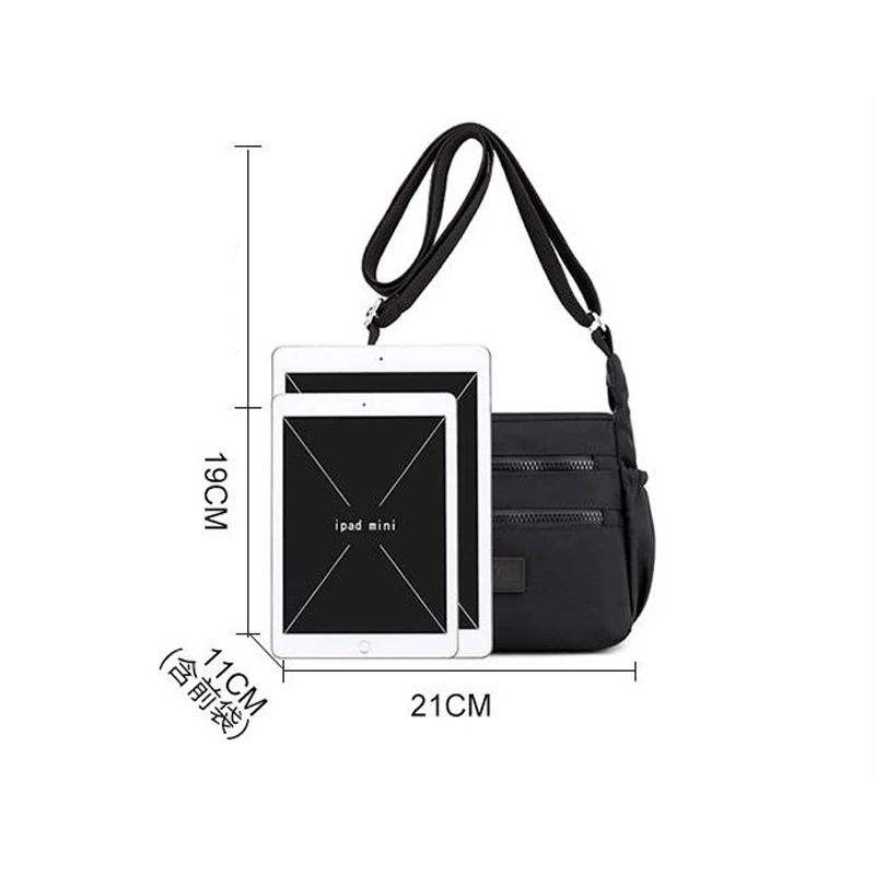 Fashion Women's Bag 2023 Trend Luxury Designer Handbag Nylon Shopper Tote Zipper Black Purse Cheap Crossbody Bag for Woman images - 6