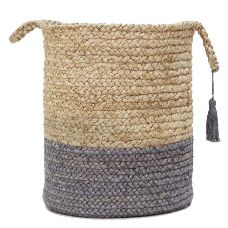 

Block Farmhouse Natural Jute Basket, 17", Gray, Count - 1