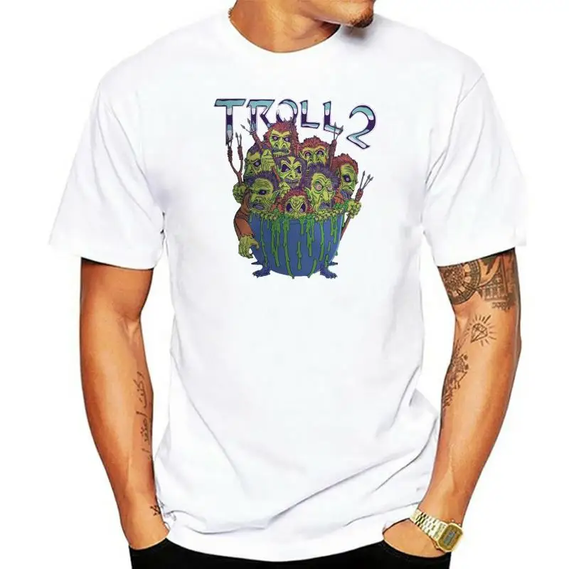 

Мужская хлопковая футболка с принтом, черная футболка с круглым вырезом и принтом фильма «Тролль 2», Размеры S-3xl, Новинка