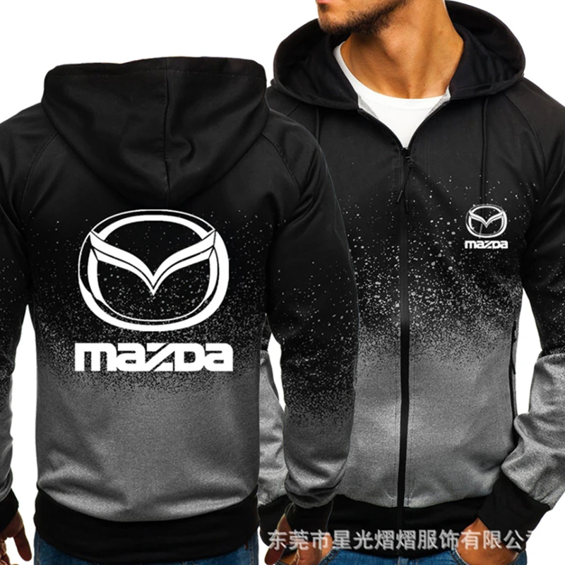 

2022 autumn cardigan men's gradient Hoodie Jacket MAZDA fashion men's casual suit Sweatshirt zipper Hoodie