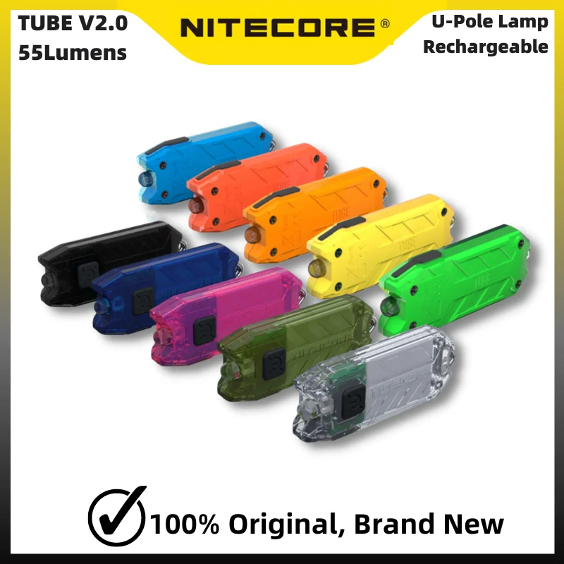 NITECORE-linterna de bolsillo con luz LED EDC, luz de 55 lúmenes, tubo V2.0, Poste en U