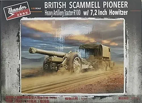 Thunder Model TM35212 1/35 Britse Scanmel Heavy Cannon Tow Tractor R100 + Bl 7 2 дюйма Houwitser Kit Assemble