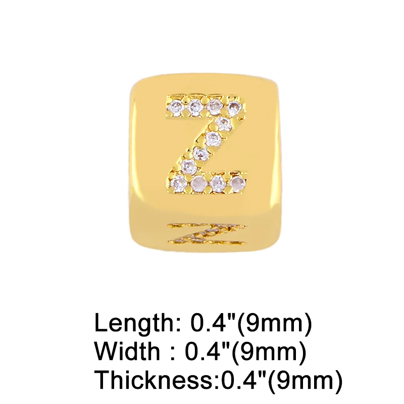 OCESRIO мини Алфавит буквы амулеты для браслетов позолоченный медный Циркон