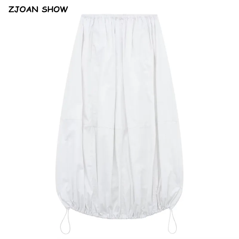 

Женская длинная юбка-русалка, белая юбка средней длины в американском ретро-стиле с поясом на резинке и подолом, 2023