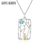 gems beauty oil painting genuine 925 sterling silver pendant necklace for women silver female necklaces fine jewelry gemstone