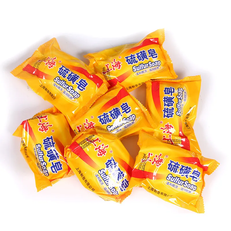 

Original Shanghai Sulfur Soap for Bath Oil-Control Acne Eczema Anti Fungus Facial Cheap Whitening Healthy Soaps Eczema 85g
