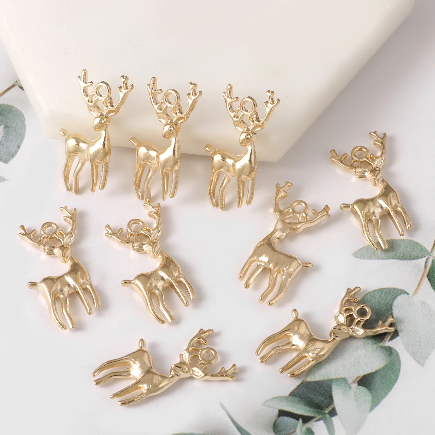 

10 шт., подвески в виде оленя, 27 х13 мм