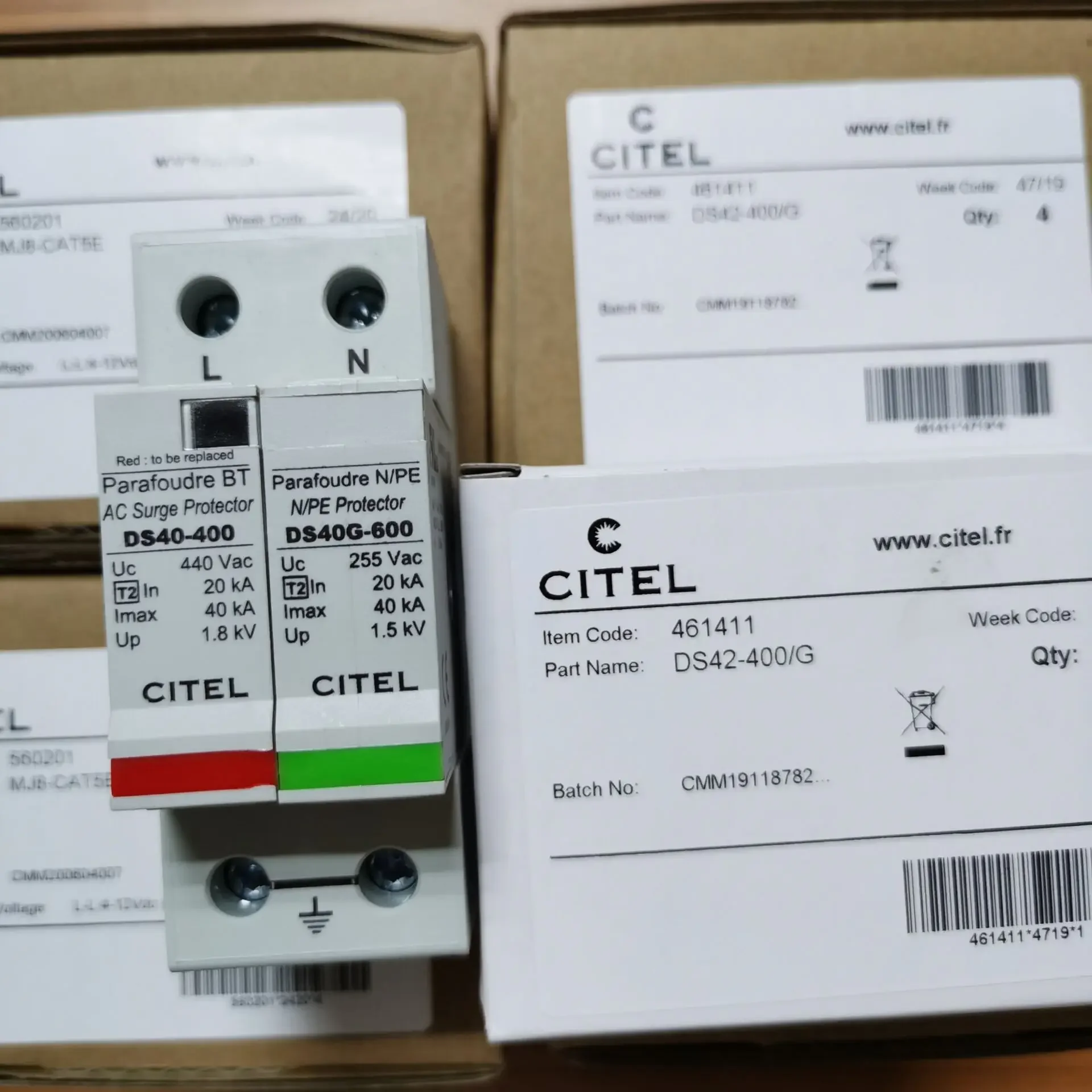 France CITEL Surge Protector DS42-320/G Xidale 40KA Двухфазный молниезащитный фильтр