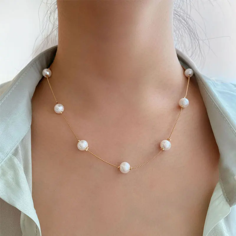 

2022 New Beads Neck Chain Kpop Pearl Choker Necklace Chocker Jewelry On The Neck Pendant Collar For Women