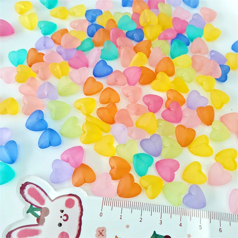 

12mm Acrylic Beads Frosted Transparent Love Beads Loose Beads For Jewelry Making DIY handmade Bracelet Necklace Accessories