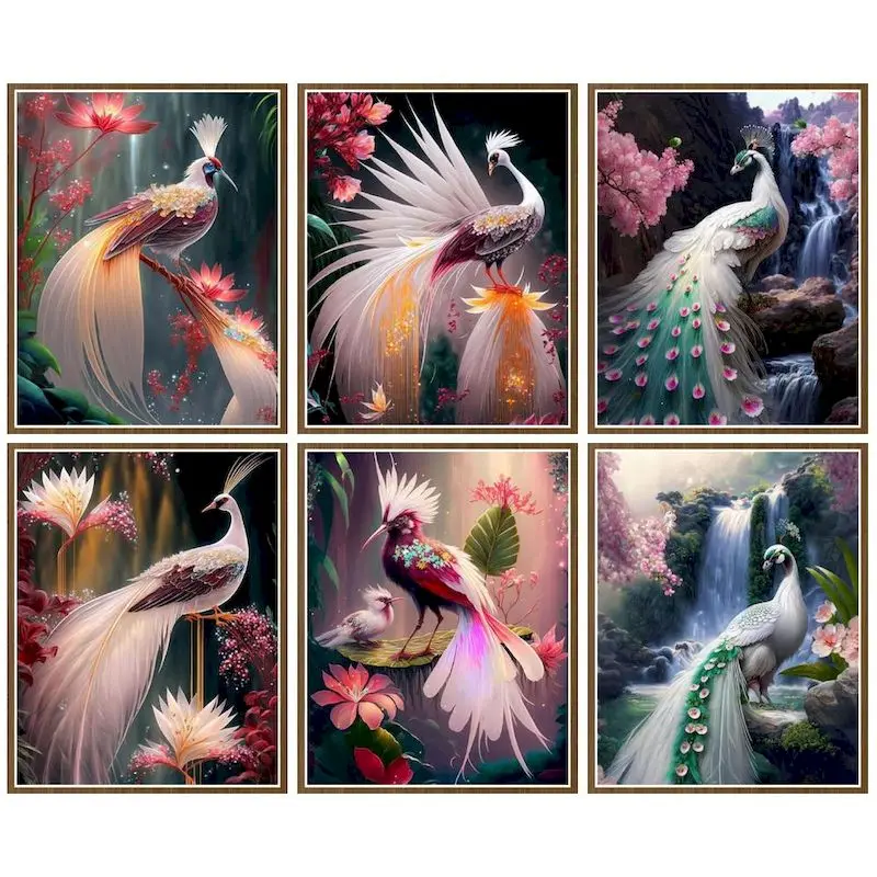 

CHENISTORY Painting By Numbers Peacock Animal Pictures By Number For Adults 50x65cm DIY Room Wall Art Home Decoration