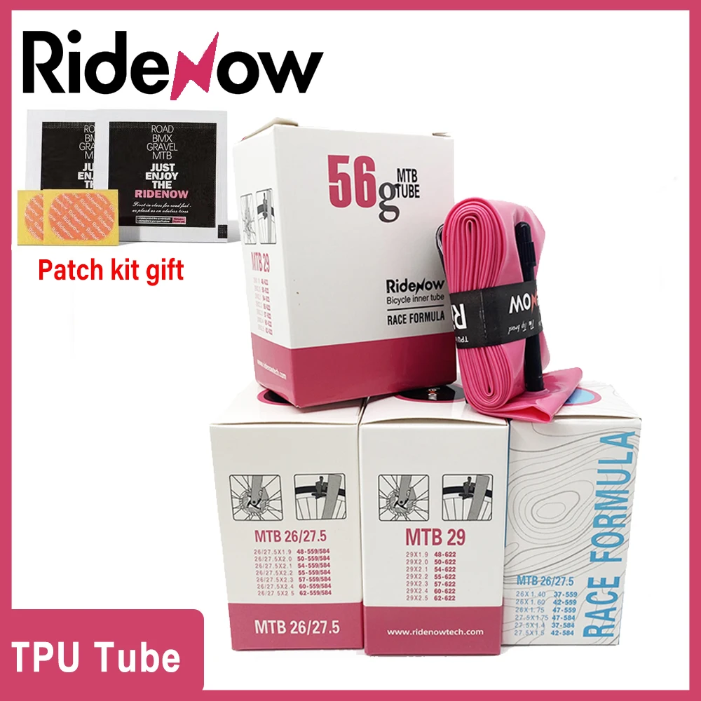 

Ultralight RideNow TPU MTB 29 Bike Inner Tube 29x1.9 2.1 2.2 2.3 2.4Inch French Valve 45MM Mountain Bicycle Tubes 26 27.5 29