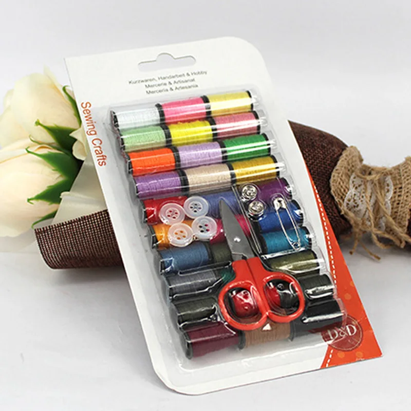 

Portable Travel Sewing Set Knitting Needles Thread Kits Simple 30 Colors Home Sewing Tools Accessories Sewing Threads Lines Kit