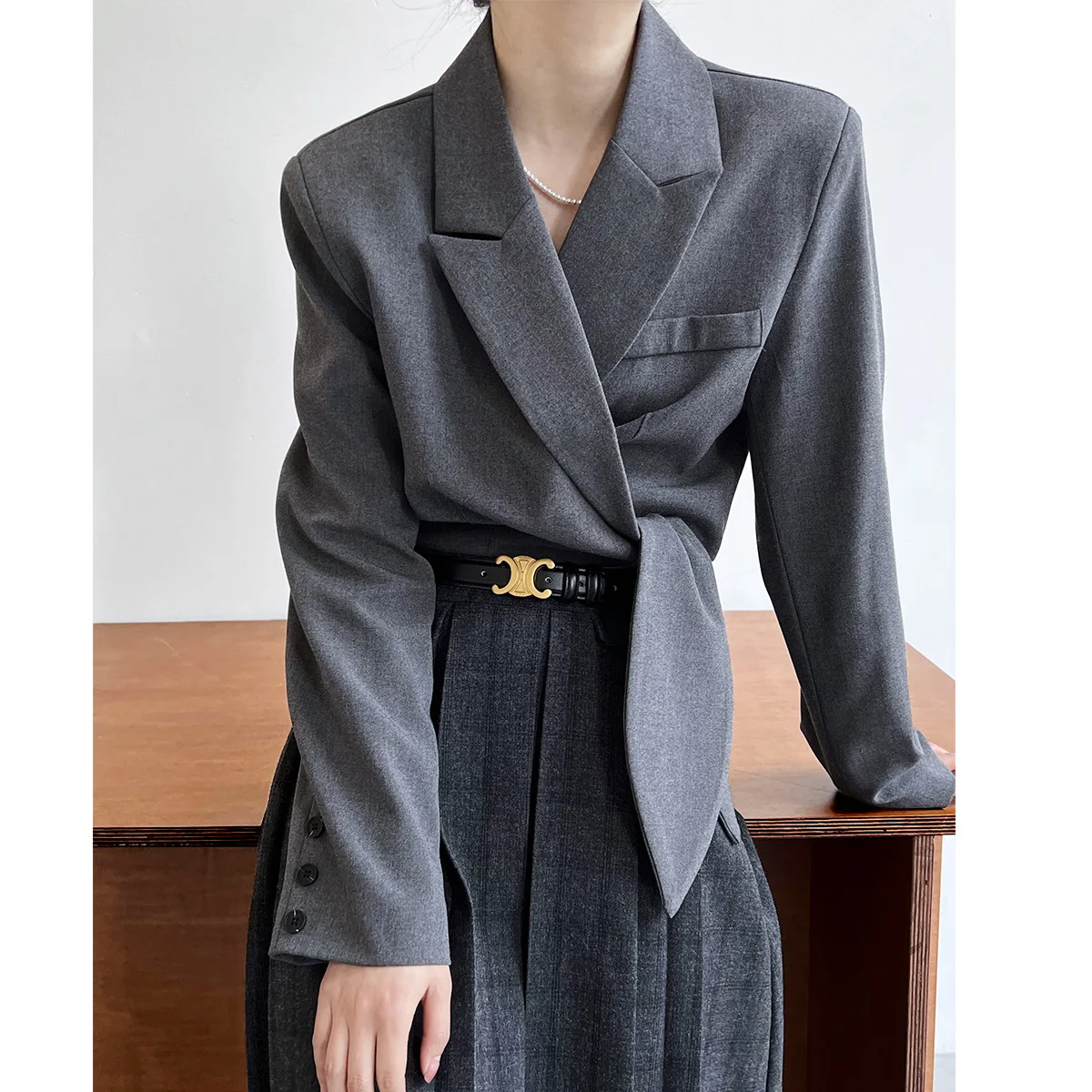 High-end Luxury Designers Women Clothing Long Sleeve Bandage Blazer Short Jacket Spring Autumn Korean Fashion Coat Office Ladies