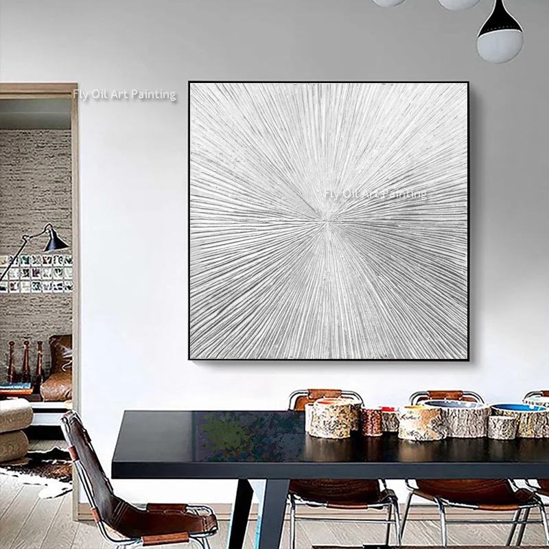 Абстрактная серебряная и золотая толстая картина маслом ручная роспись