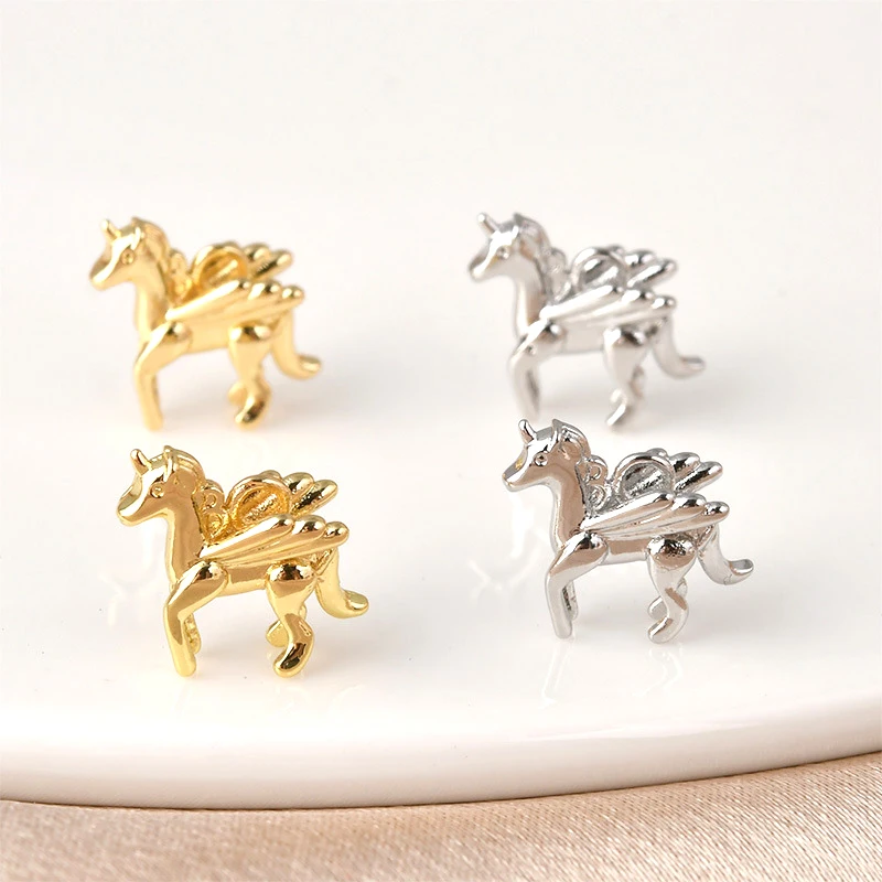 3pcs Copper plated 14K GOLD MINI Pegasus pendant DIY hand jewelry earrings bracelet pendant accessories materials