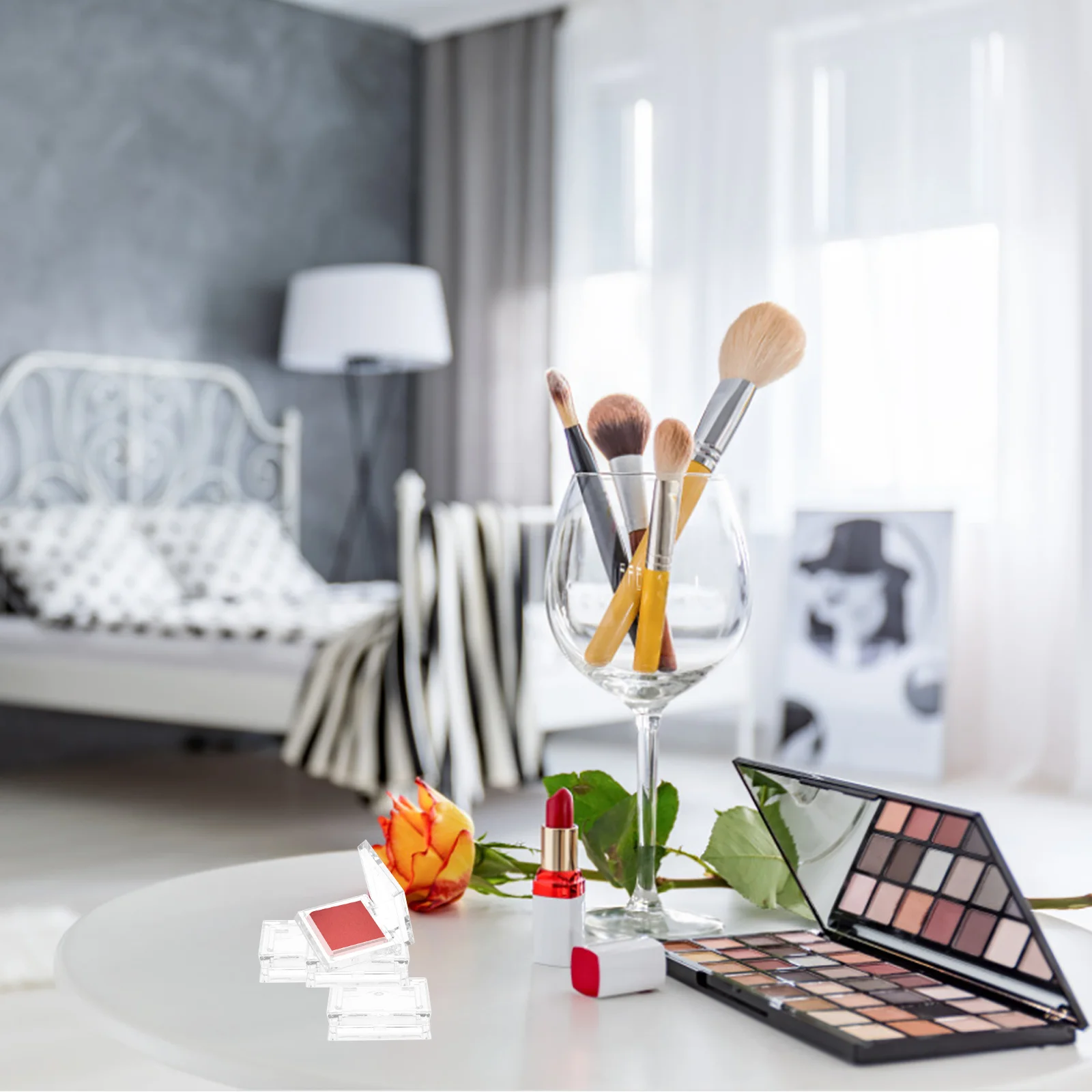 4 шт. магнитная прозрачная квадратная мини-коробка для теней век блузки палитра