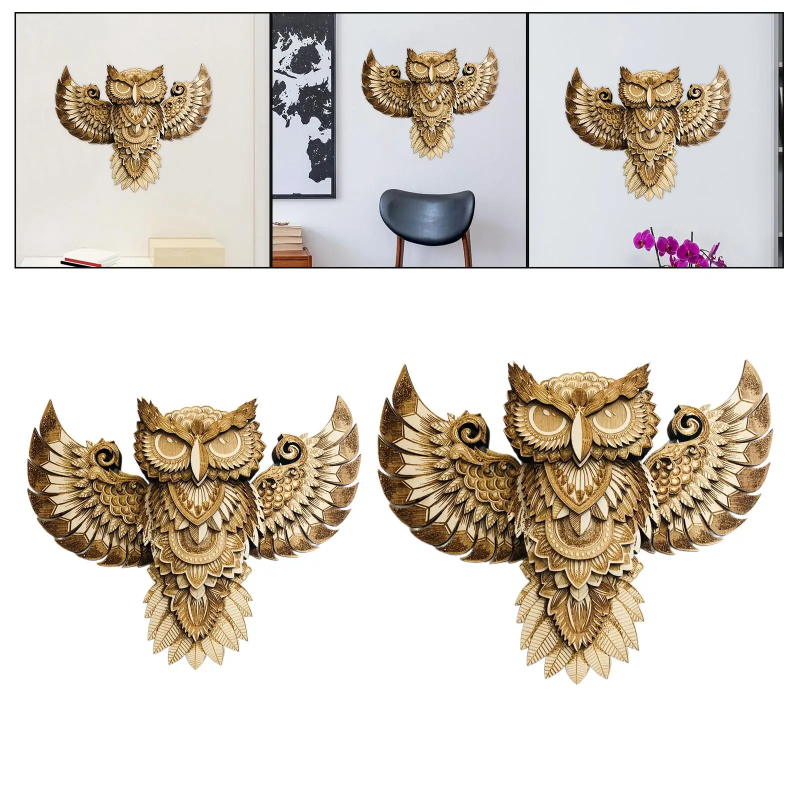 Деревянная сова украшение на стену животное скульптура для офиса спальни