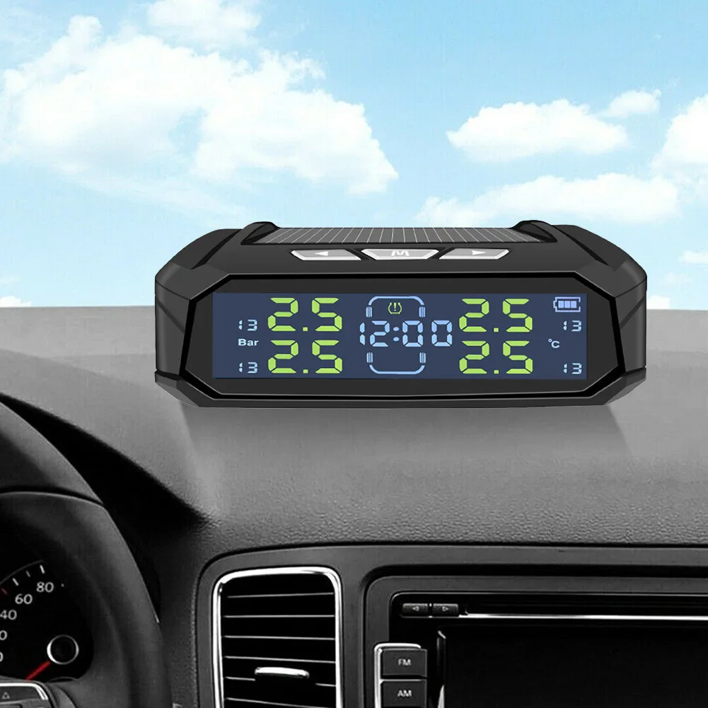 

LCD Solar Wireless TPMS Car TPMS Large-capacity Built-in Metal Lithium Battery Black Cable Car USB Charging Cable