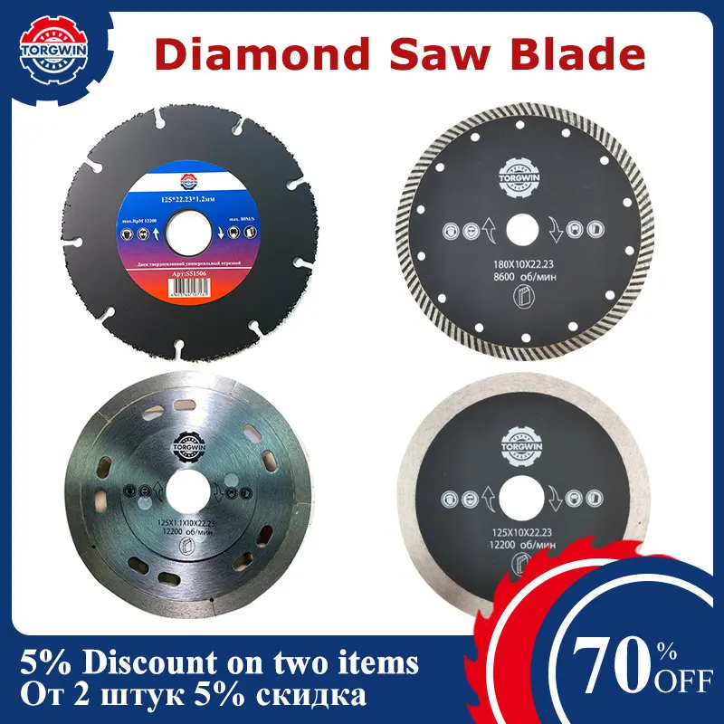 Diamond Saw Blade Turbo Diamond Saw Blade Granite Marble Cutting Disc Porcelain Tile Ceramic Blades 6 Sizes for Angle Grinder