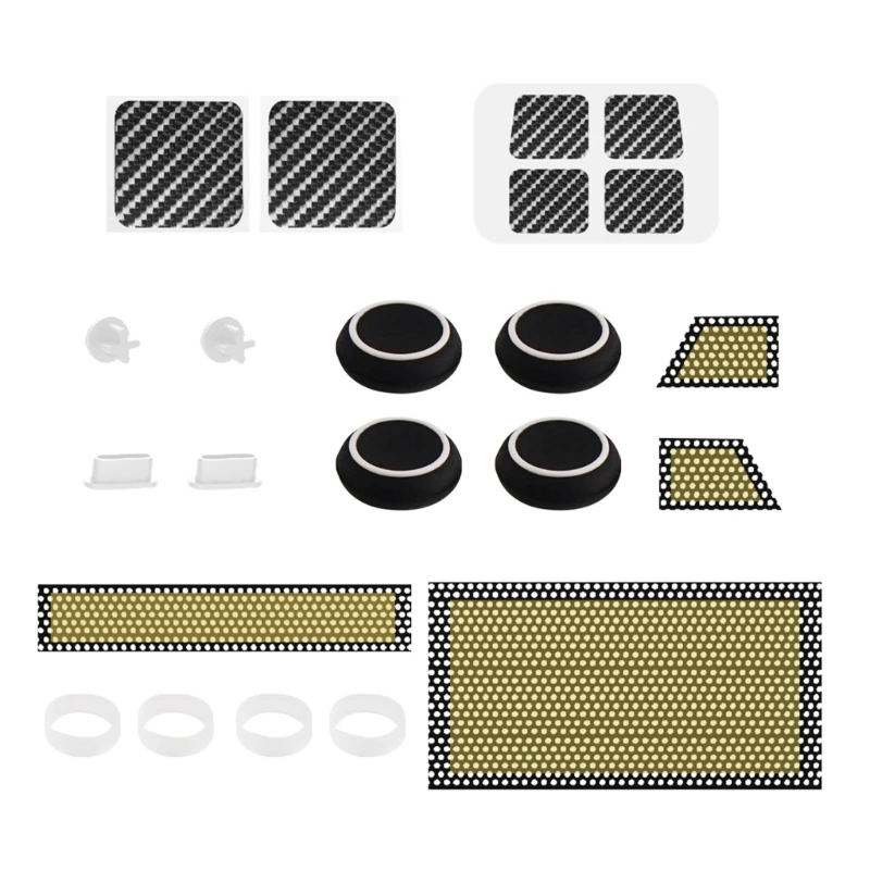 

Console Protections Set Dust Plugs for Steam Deck Dustproof Kit Button Touchpad Stickers with Silicone Rocker