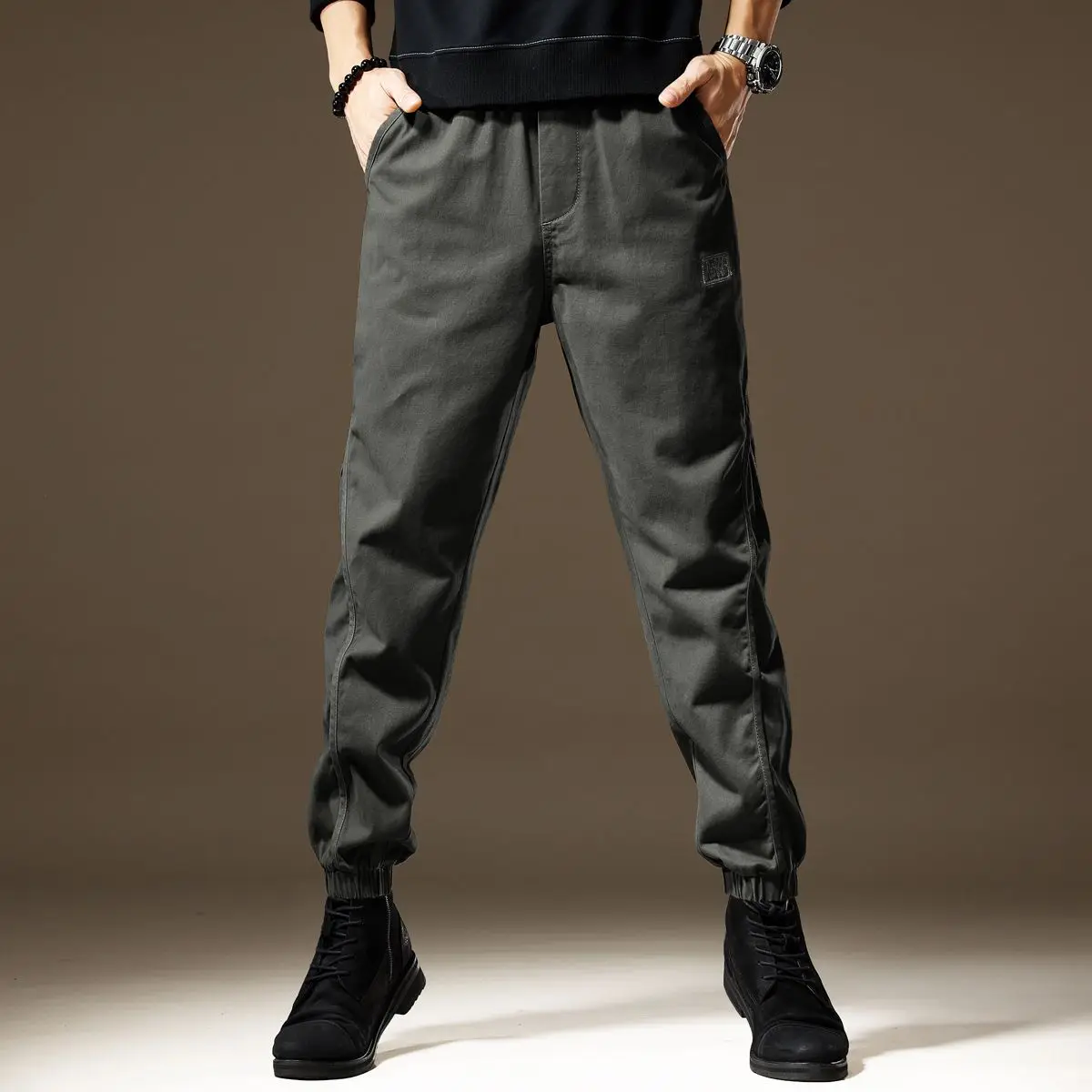 

Cotton Casual Pants Men's Solid Color Streetwear New Baggy Loose Fashion Pants Cargo Casual Trousers Male Dropshipping E95