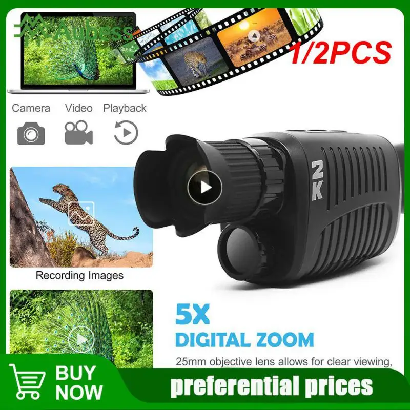 

1/2PCS Rechargable Battery 1080p High Definition Infrared Night Vision Telescope Night Vision Camera Outdoor Hunting