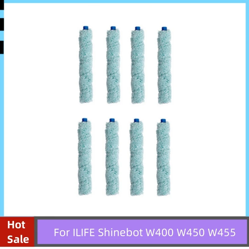 Фото 8 шт., мягкая основная роликовая щетка для ILIFE Shinebot W400 W450 W455, аксессуары для подметания пола №1