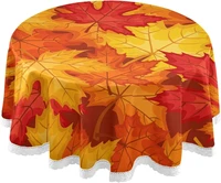 table cloth fall maple leaves in autumn round table cover washable polyester tablecloth for party holiday dinner restaurant