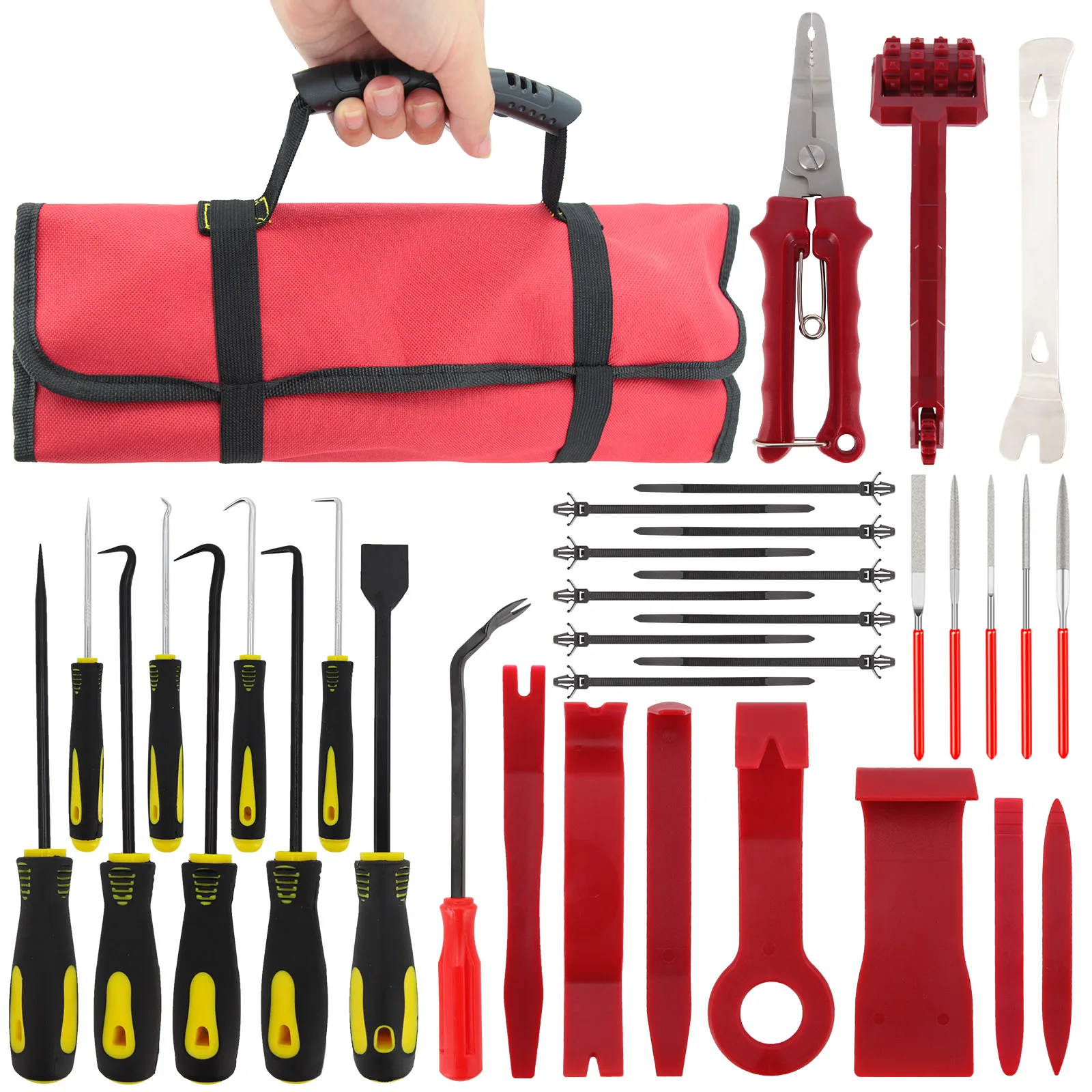 

Car Trim Door Clip Panel Interior Dashboard Removal Kit Pry Disassembly Repair Tool Pick Hook Set Cable Pliers Circuit Tester