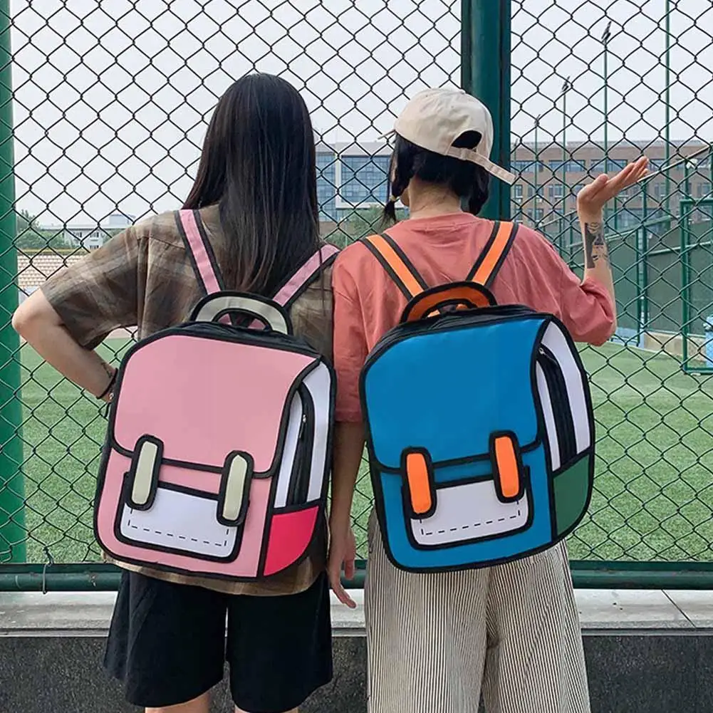 

Oxford Cloth Bags Girls Boys Jump Style 3d Backpack 16inch 2d Drawing Anime Comic Cartoon Backpack For Students Daypack Lar L6o4