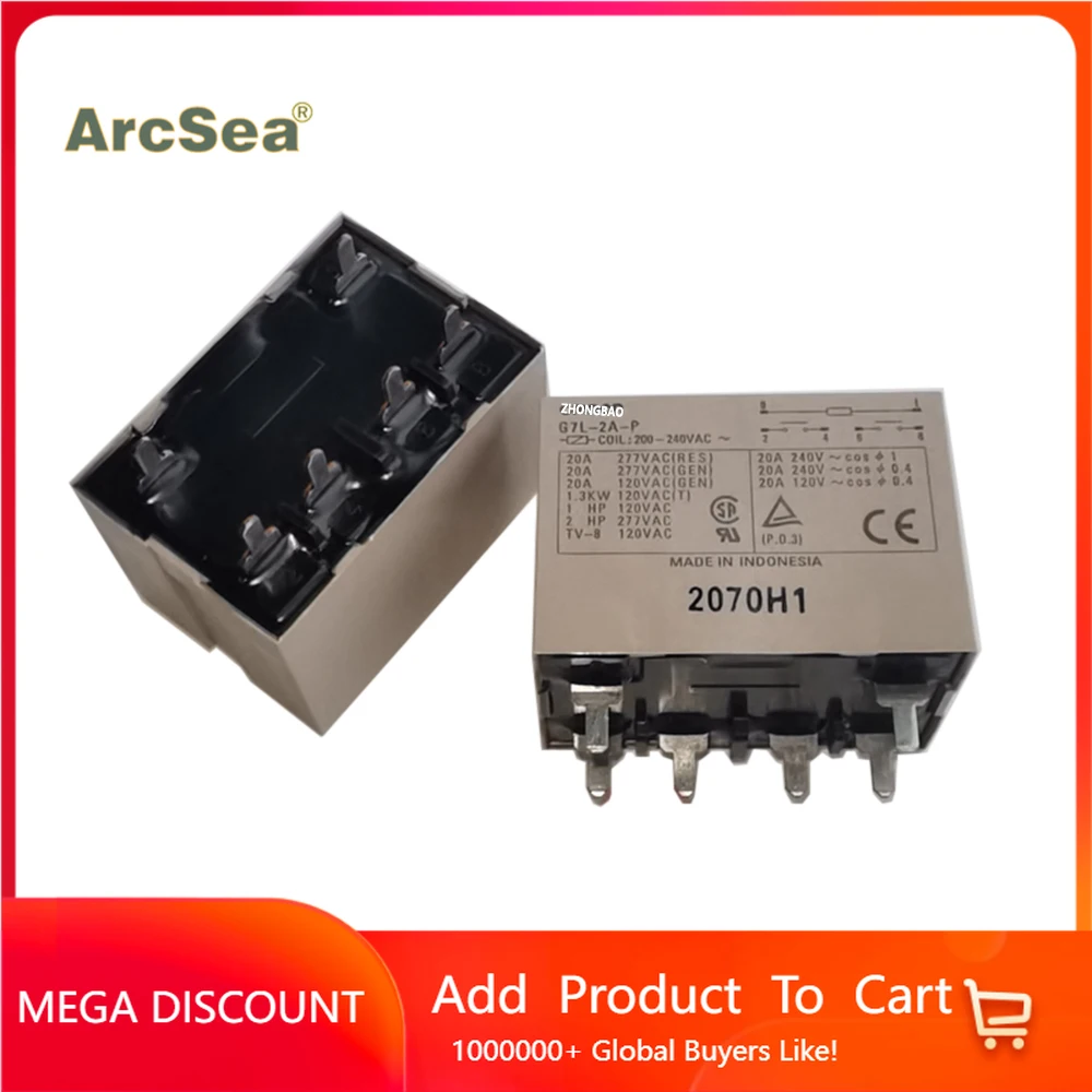 

G7L-2A-P 200-240VAC Relay 6pins