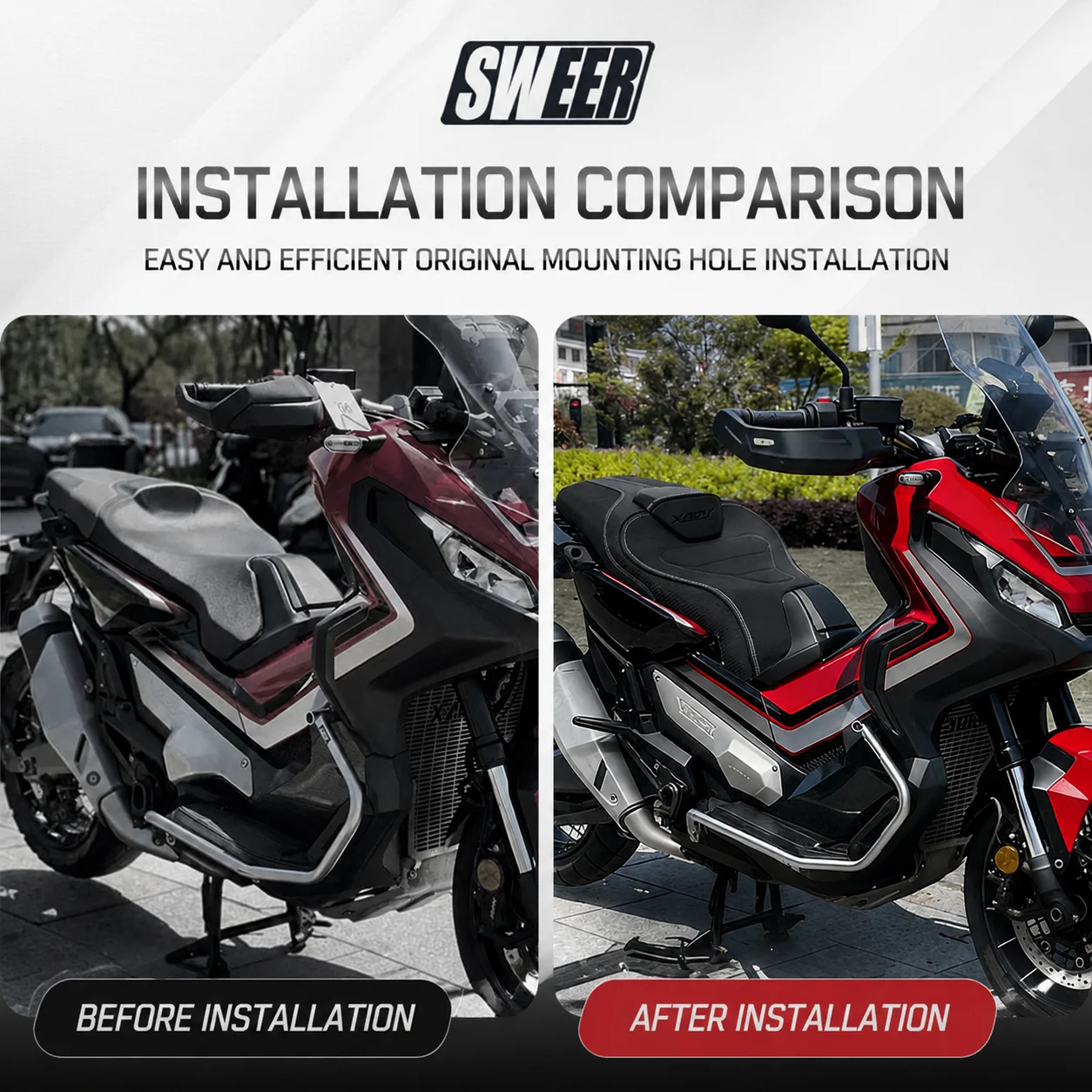 Фото Модернизированная сборка сиденья для нового XADV750 25-26: комфортная мягкая кожаная спинка и подушка сиденья №2