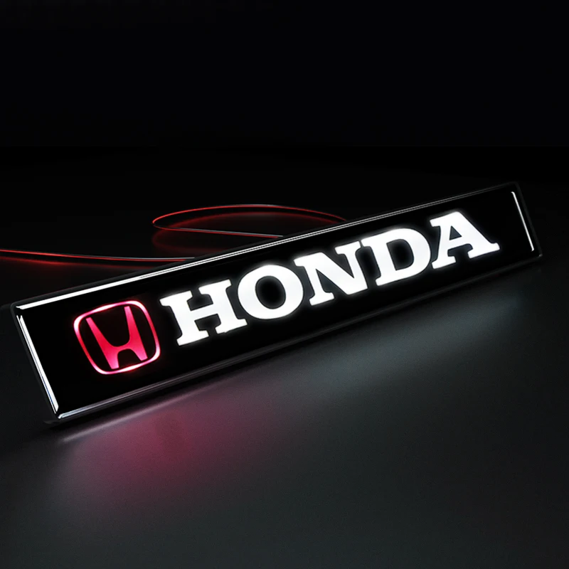 

Car Front Hood Grille LED Light Emblem Badge Decorative Honda Car Light For Honda Mugen Power Civic Accord CRV Hrv Fit Jazz Logo