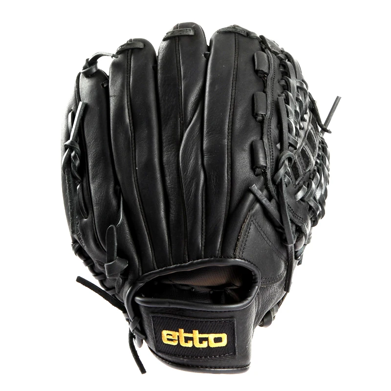 

Adult Baseball Glove Leather Non-slip Cowhide Professional Baseball Catcher Gloves Black Softball Glove Men Training Exercise