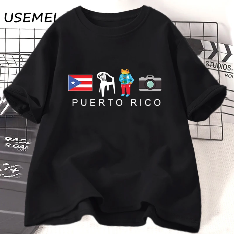 Фото Puerto Rico DTMF Bad Bunny Tshirt for Men Women Cotton Short Sleeve Harajku Frog T-shirt Casual Streetwear Mens Clothes Tops №1