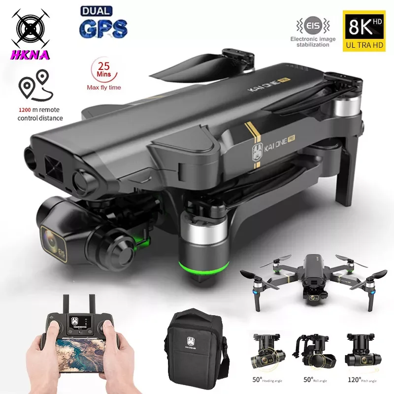 

2022 HKNA KAI ONE Pro, камера 8K HD на трёхосевом подвесе со стабилизацией, GPS, складной, мотор бесколлекторный, дистанционное управление
