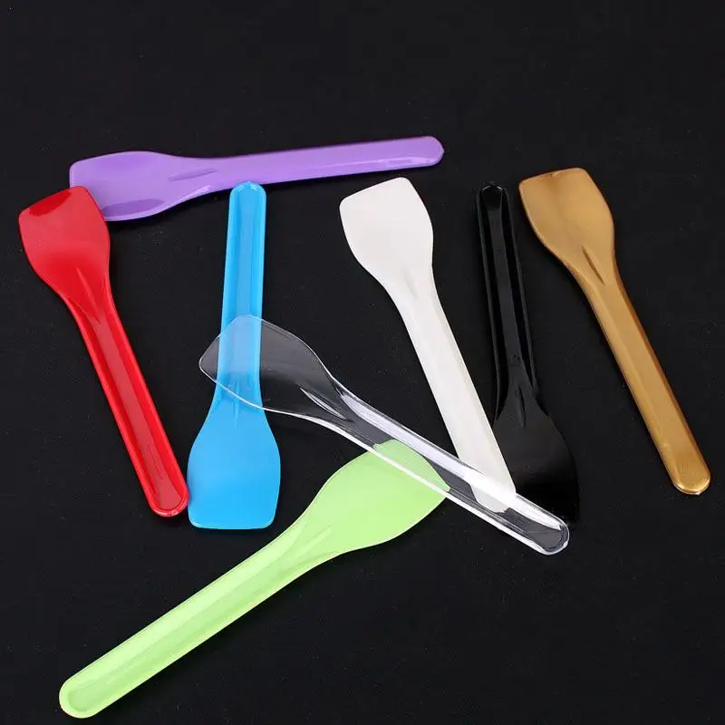 

50PCS Colorful Plastic Spoons Disposable Flatware Spoons For Jelly Ice Cream Dessert Appetizer Kids Birthday Party Tableware
