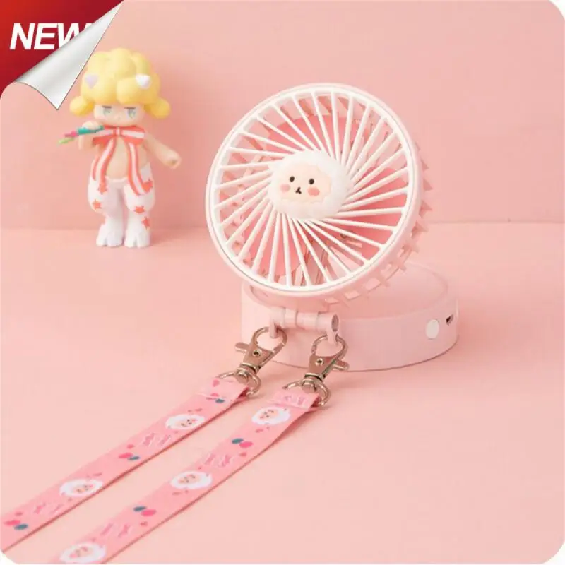 

Foldable Abs Electronic Components Small Fan Usb Charging Hanging Neck Fan Cartoon Neck Fan Handheld Small Fan Portable