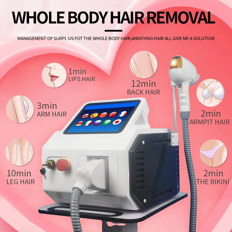 

2 in 1 Diode Laser 808nm Hair Tattoo Removal Machine Picosecond Permanet Remove Hair Wrinkle Acne IPL E-light Whitening Skin