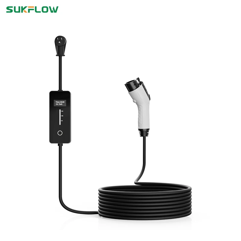 Стандартное портативное автомобильное зарядное устройство Sukflow Type 1 40 А 7 кВт