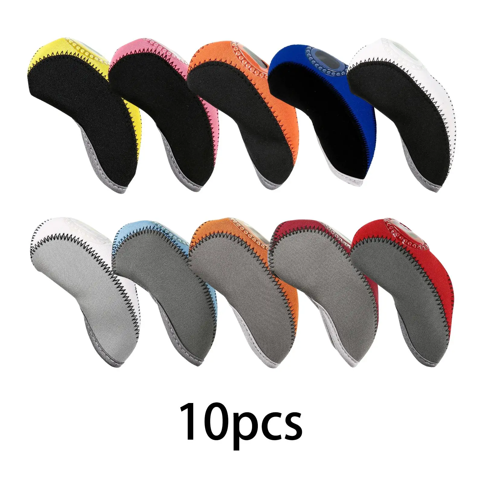 

10Pcs Neoprene Golf Irons Head Cover Set Protect Case Protective Covers Wedges Fairway Woods Headcovers for Training Golfer Gift