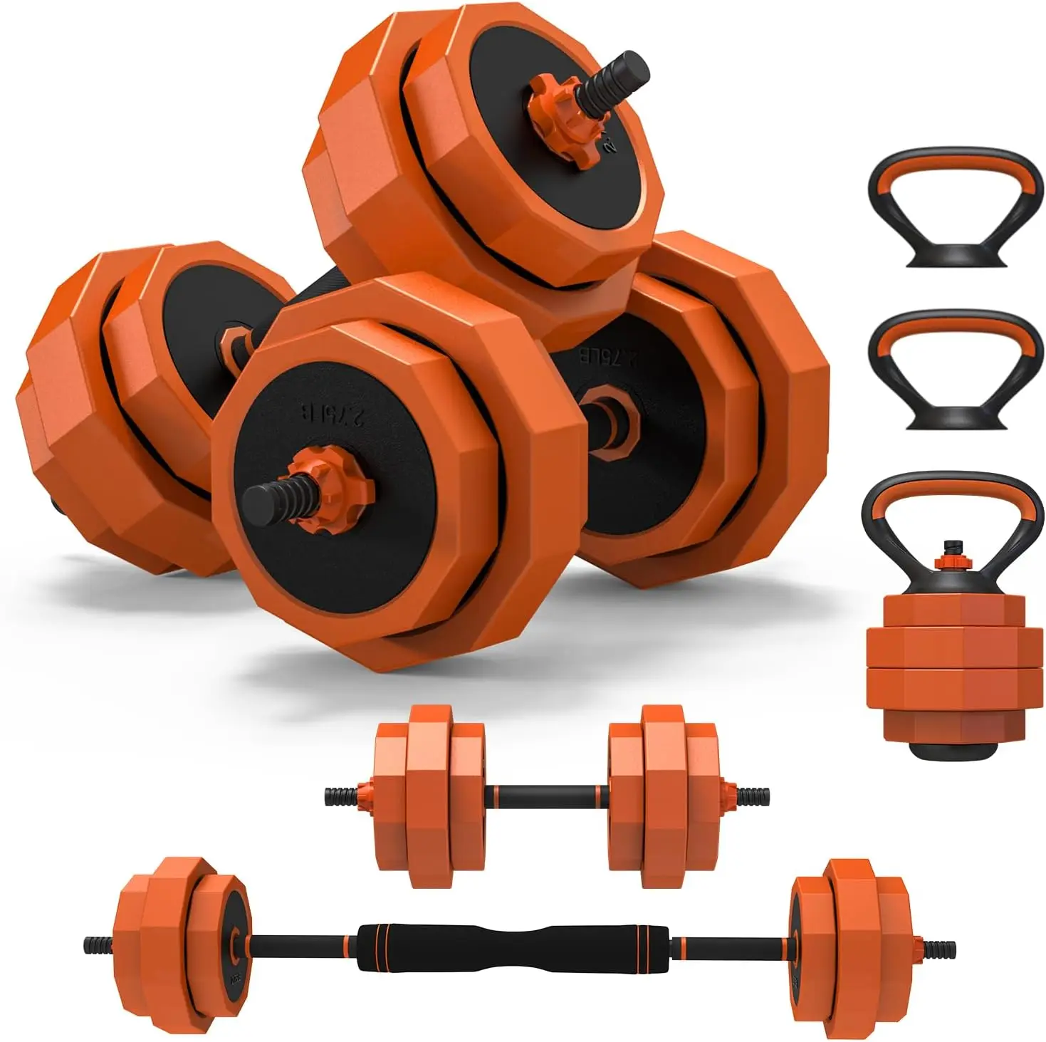 

Weight Dumbbell Set, 55LB 4-in-1 Free Weight Dumbbell Set Used as Barbells, Kettlebells, Push up Stand Home Gym Equipment Suitab