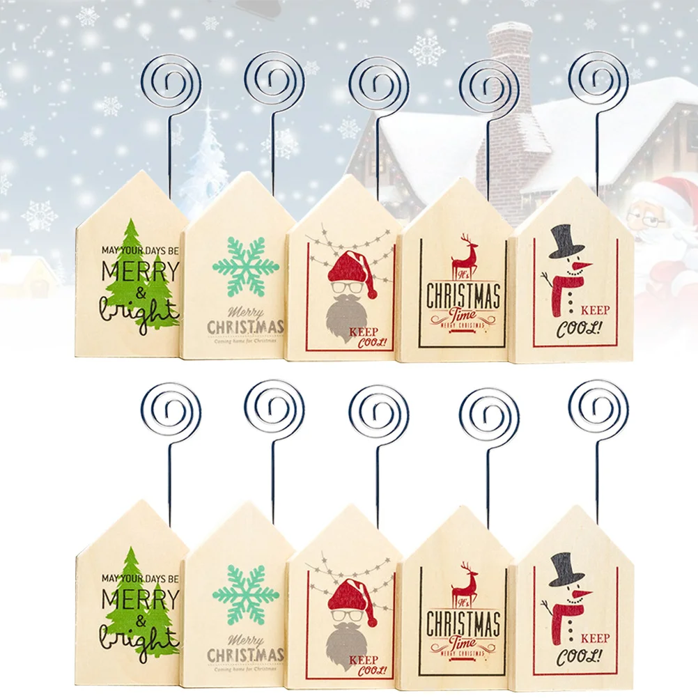 

Holder Stand Table Place Memo Clip Holders Wood Wooden Name Christmas Photo Note Number Holidaybase Message Mini Rustic